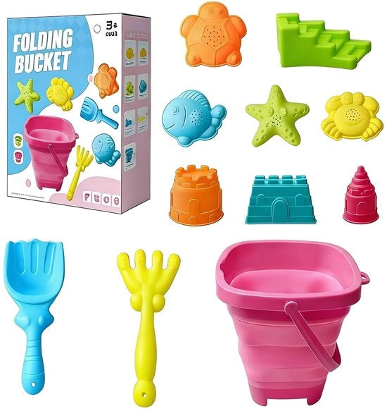 Set di gioco per il sabbia 11 pezzi - contenitore da sabbia - nave da sabbia - forma da sabbia - secchio da sabbia riutilizzabile - capacità 11 litri - set di gioco per il sabbia
