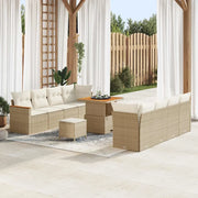 Set Divano da Giardino con cuscino 12 pcs Beige polyrattan