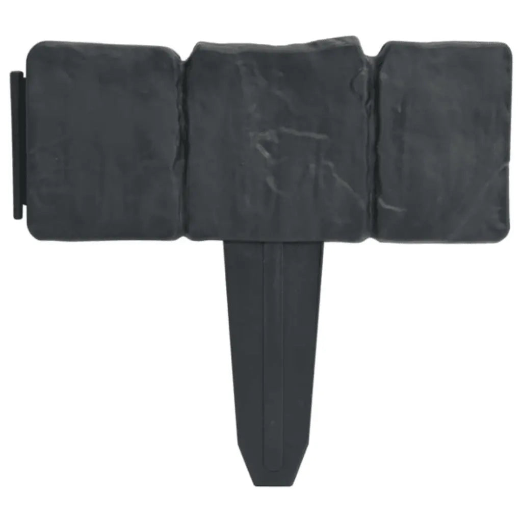 Recinzione Giardino/Prato in Plastica 41 pz Aspetto Pietra 10 m CFW2001994