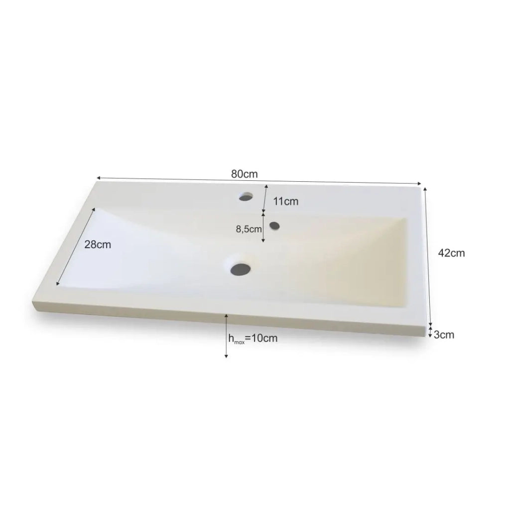 Set di mobili da bagno collezione RAVEN, colore nero opaco e lucido, con specchio.