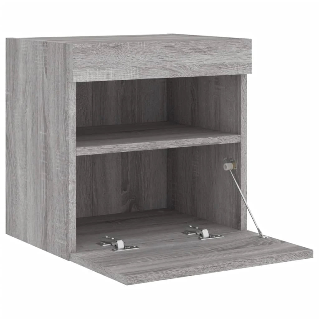 Mobile TV multimediale mensola TV credenza mobile TV parete attrezzata per sala da pranzo soggiorno camera da letto con luci LED Sonoma 40 x 30 x 40 cm grigio 02_0028046