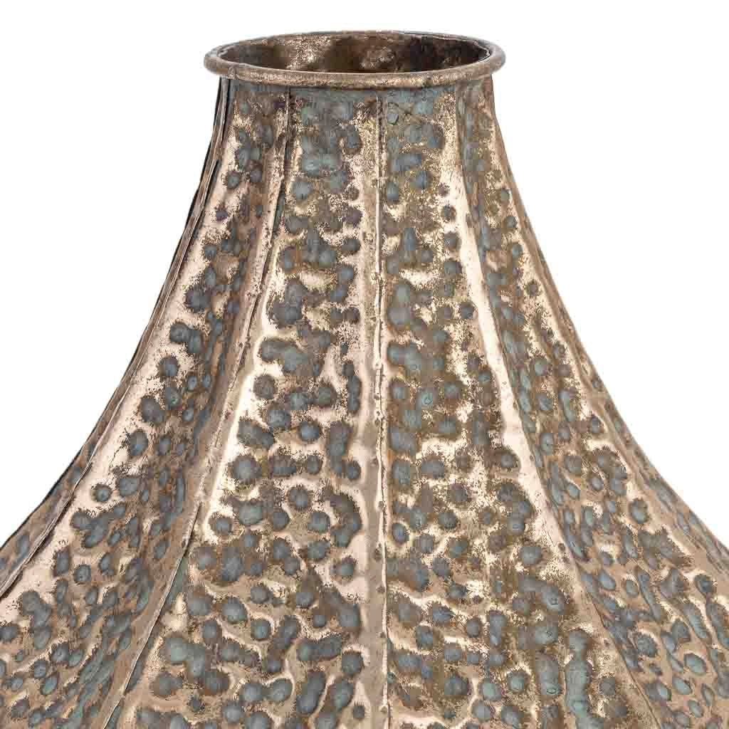 Vaso in metallo dorato 28,5x28,5x37 cm (altezza)
