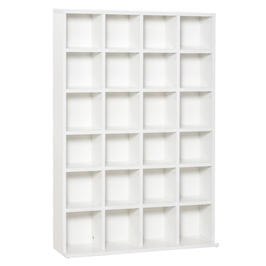 Libreria Mobile Multimedia 456 CD 336 DVD ¨C Xylo ¨C Legno Bianco Scaffale Ripiani Regolabili 89x130,5cm