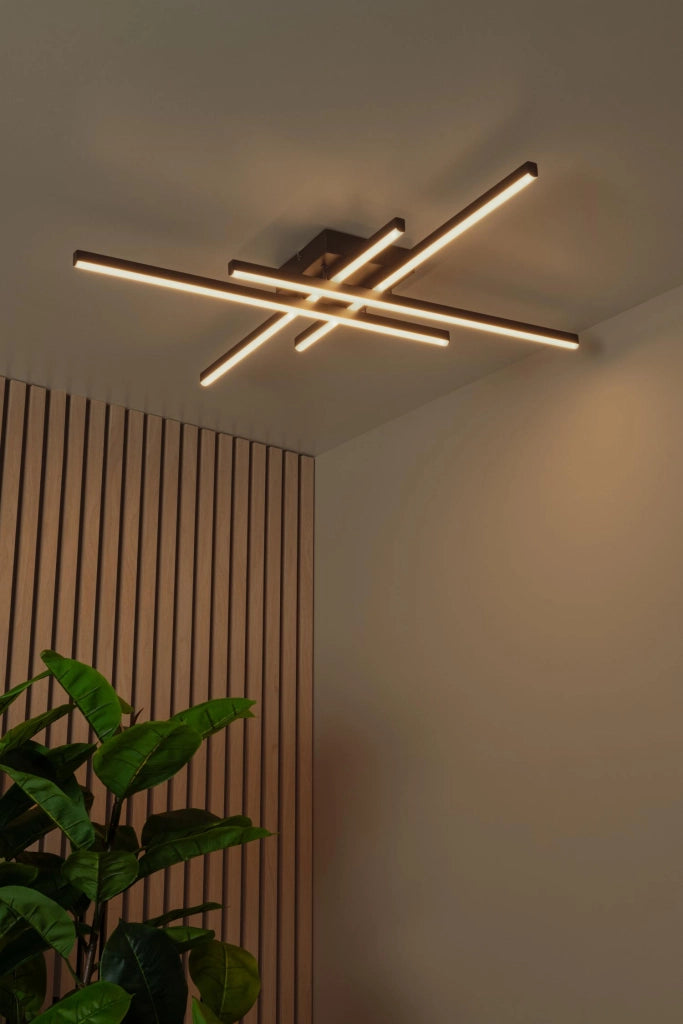 Lampada da soffitto LED nera 4 luci NOVAK Lucide