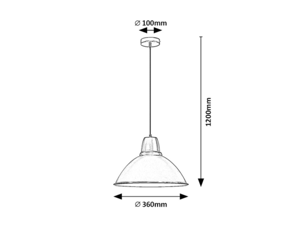 Lampada a sospensione Rabalux Wilbour nera Ø36 E27