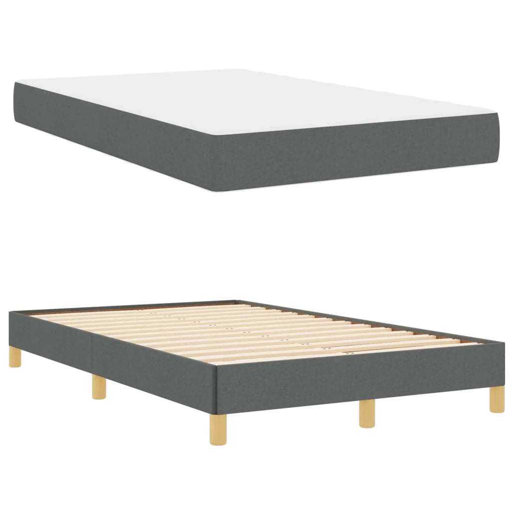 Letto a molle con materasso Grigio scuro 120 x 200 cm Tessuto