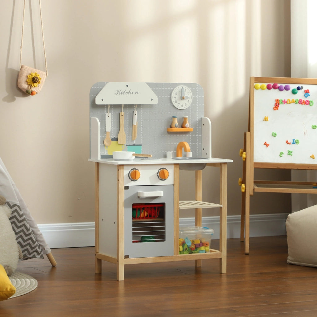 Casetta Gioco Cucina Bambini con Accessori ¨C Minimal ¨C Legno Grigio