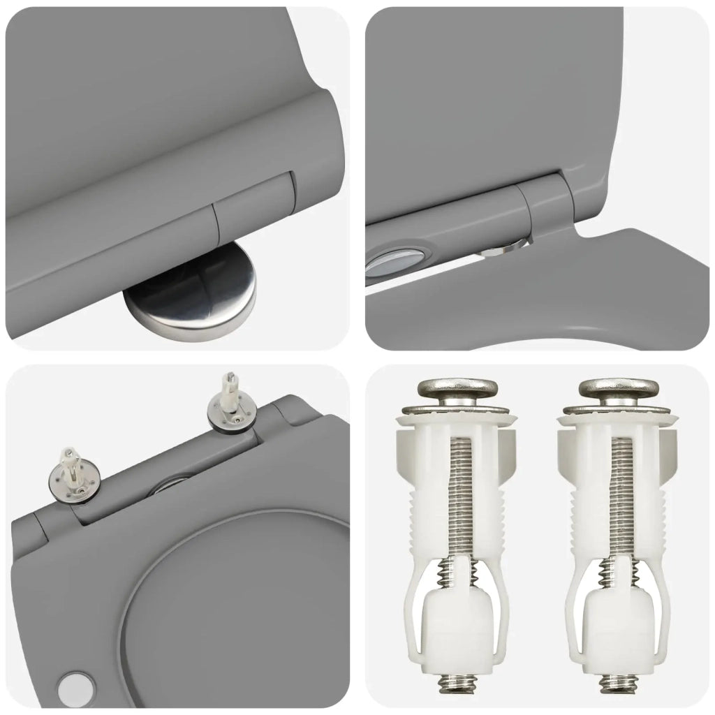 Sedile del WC Grigio 47 x 37,5 x 3,8 cm Duroplast 42002363
