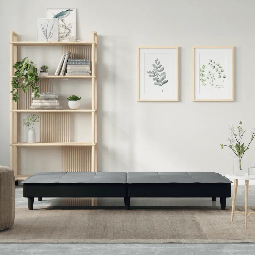 Divano Letto Grigio Chiaro in Tessuto 351913
