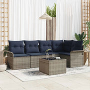 Set Divano da Giardino 6 pcs Grigio polyrattan 3354044