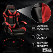 SEDIA DA GAMING COLORE ROSSO-NERO