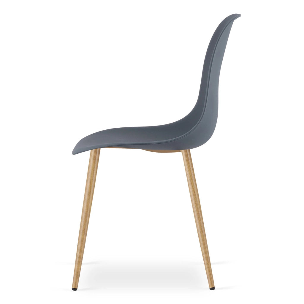 Set di 2 sedie WAT scandinave grigio ardesia e legno