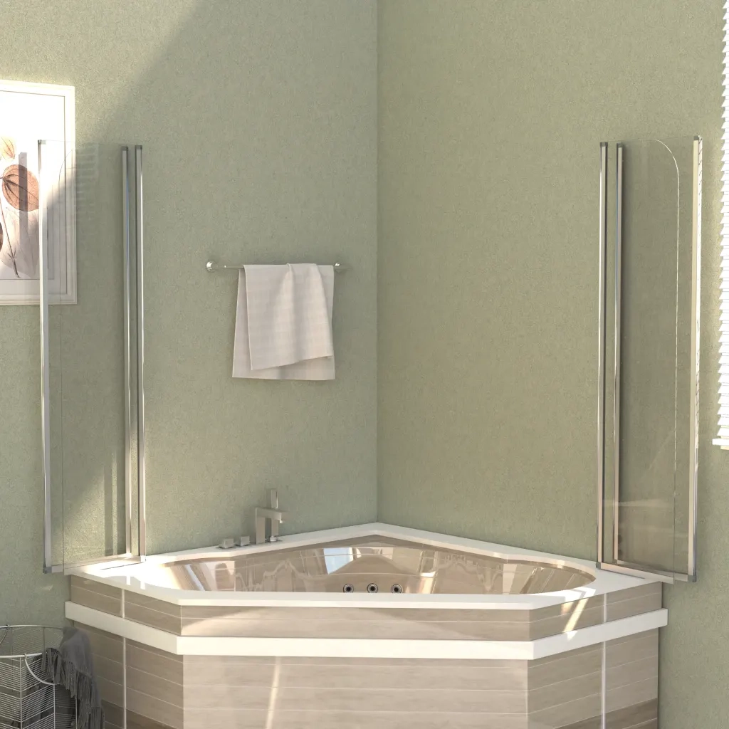 Cabine da Bagno 2 pz 104x130 cm in Vetro Temperato Trasparente 146228