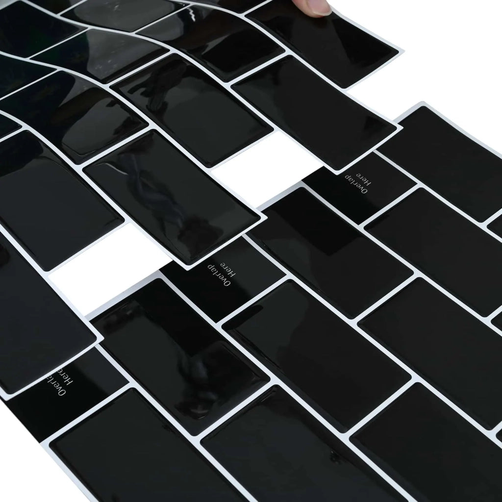 Piastrella subway 20 pcs Nero 30 x 30 cm Poliuretano e PET 42046118