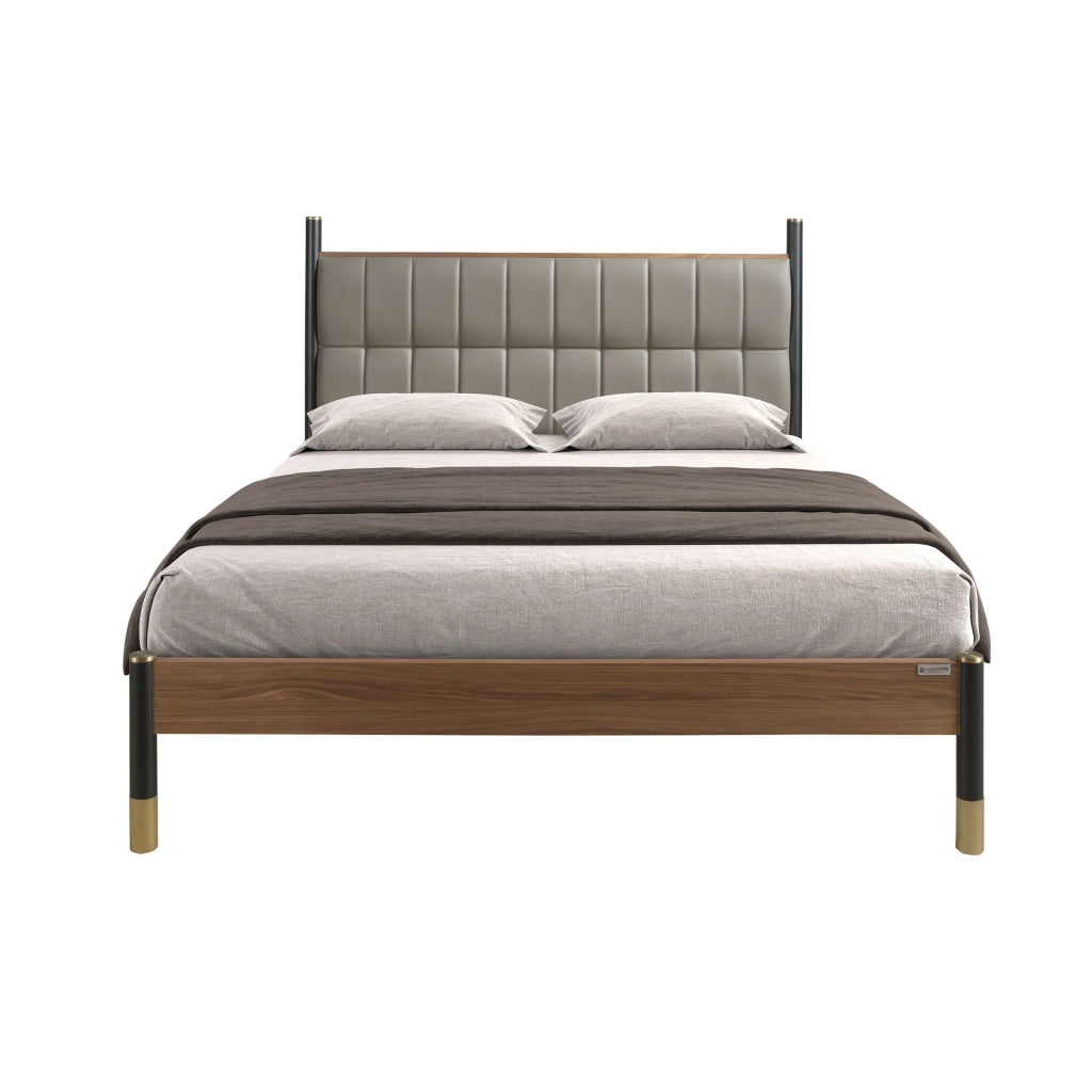 Letto in similpelle grigio scuro