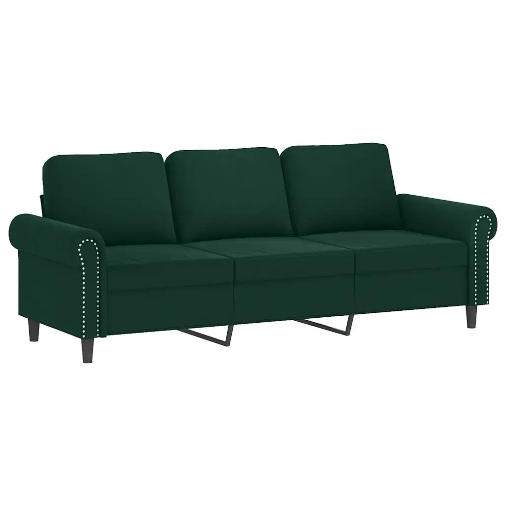 Set di Divani 2 pz con Cuscini Verde scuro in Velluto 3202252
