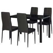 Set 5 Pezzi con Tavolo e Sedie da Pranzo ¨C zephmum ¨C Nero