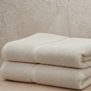 Sanonefa, set di Asciugamani 100% Cotone set da 2, Bianco Panna