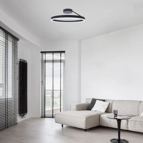 Plafoniera moderna nera ring 40cm LED 24W CCT Rabalux