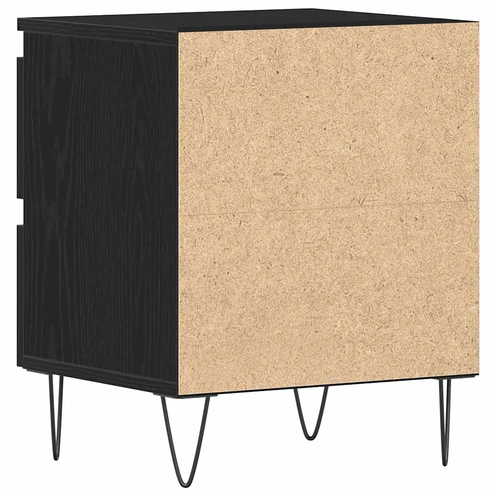 Armadio da Notte con cassetto 2 pcs Rovere nero 40 x 35 x 50 cm 863487