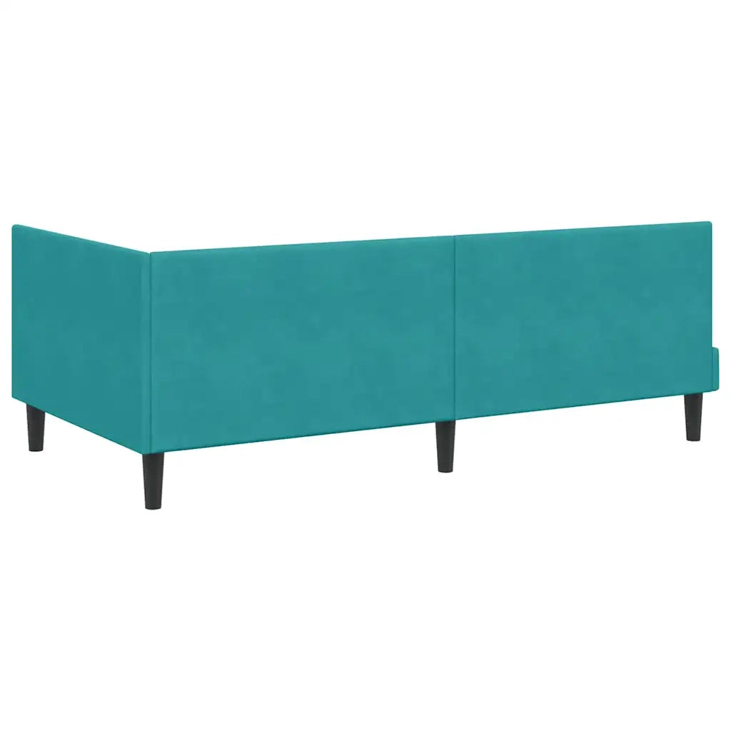 Cornice del letto ad angolo Turchese 90 cm x 200 cm Velluto 42016436
