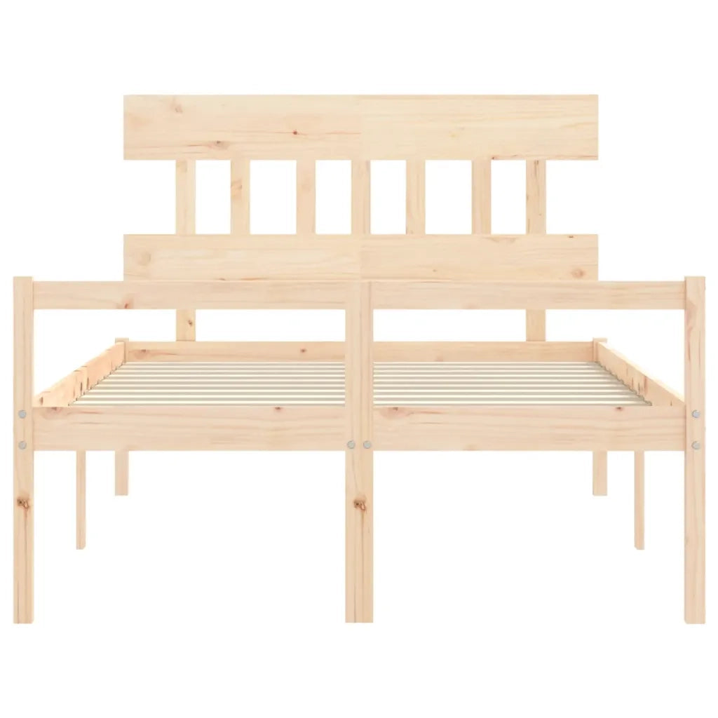 Letto per Anziani con Testiera 140x190 cm in Legno Massello 3195396