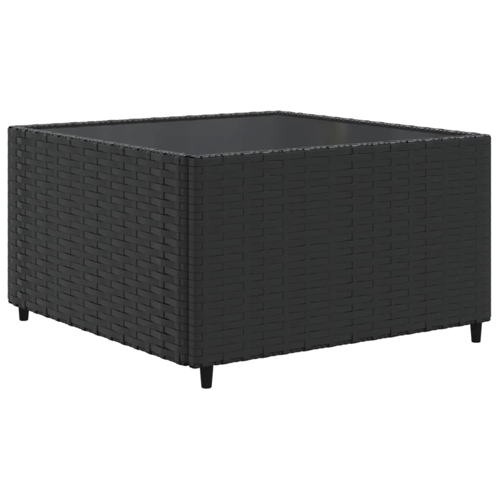 Set Divani da Giardino 5 pz con Cuscini Nero in Polyrattan