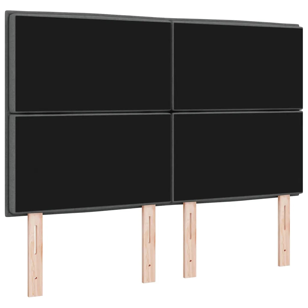 Testiera LED con strisce LED Grigio scuro 160 cm Tessuto 3338294
