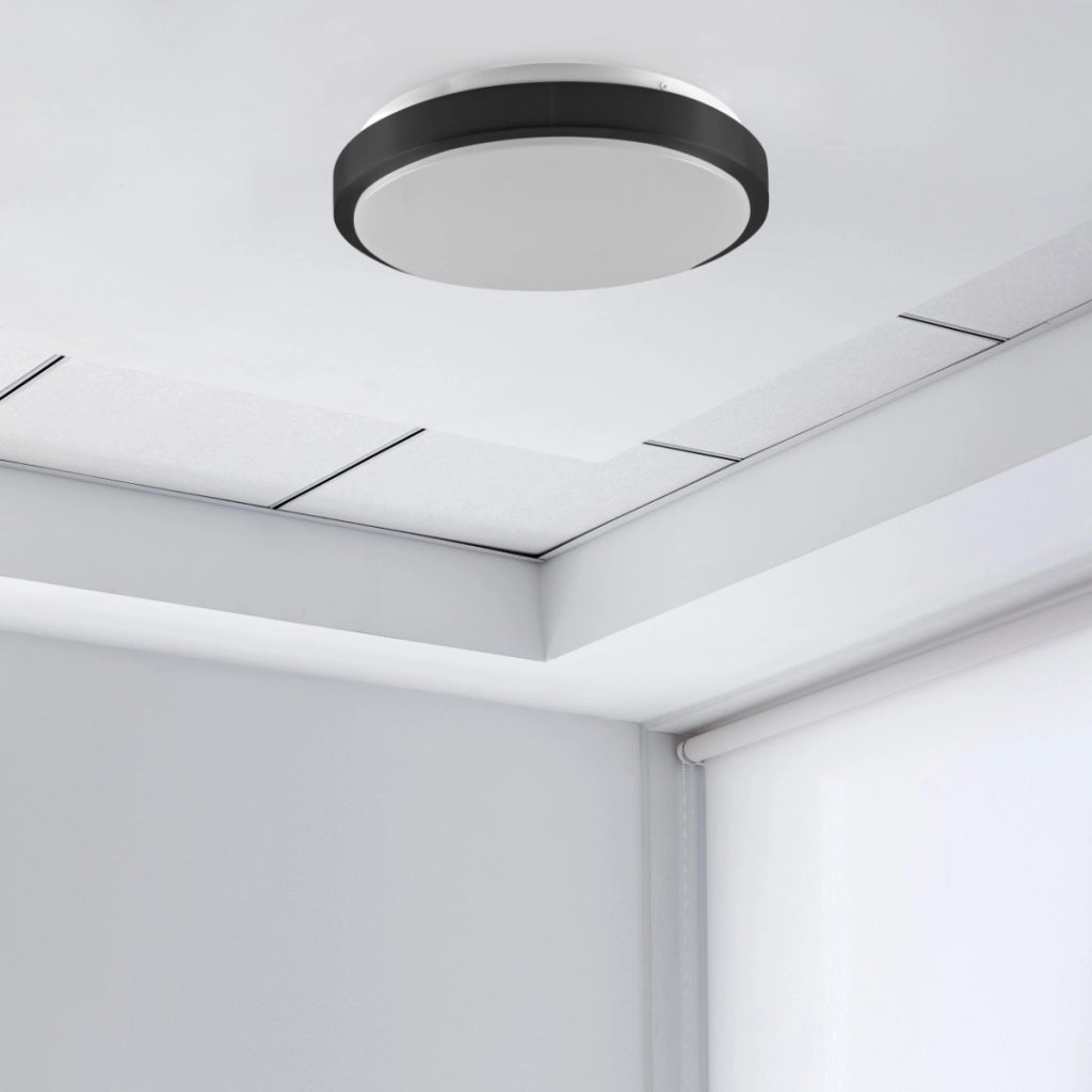 Plafoniera Benedykt rotonda nera 33cm 2xE27 20W Polux