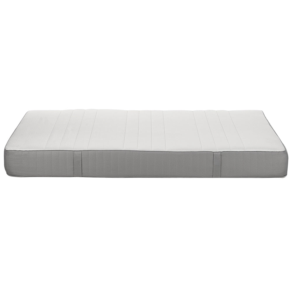 Materasso EU Duro 140 x 200 cm Bianco Grigio Schiuma Imbottitura Poliestere Sfoderabile