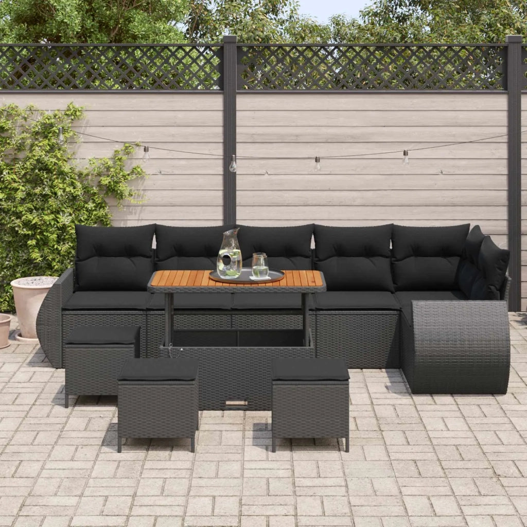 Set Divano da Giardino 10 pcs Nero polyrattan 3361899