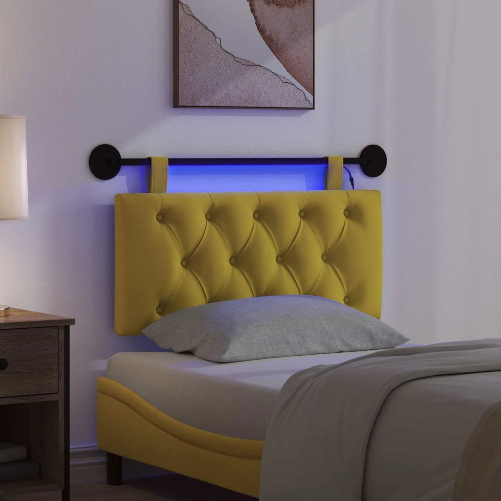 Testiera | Testata sospesa Con luce LED Giallo Velluto