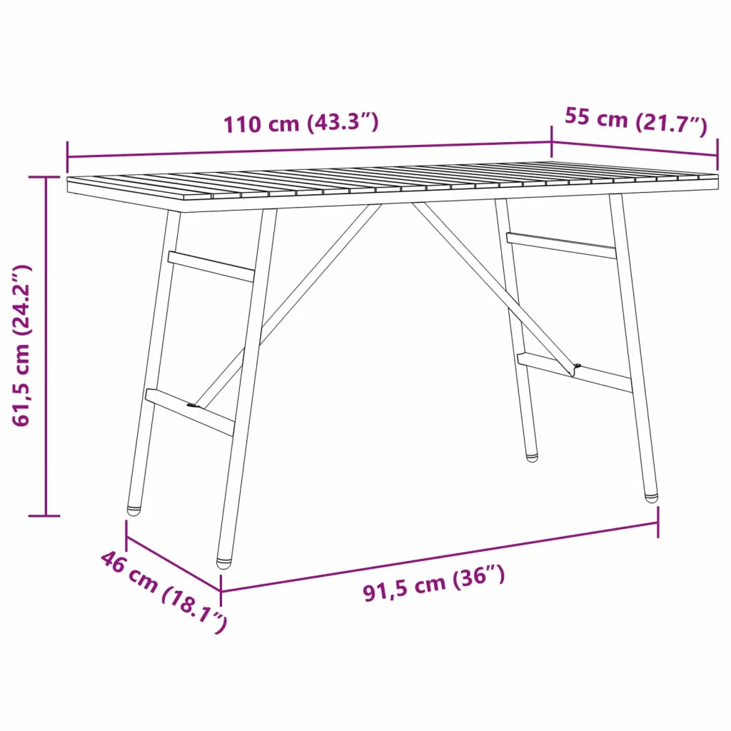 Tavolo da pranzo Marrone 110 x 55 x 61,5 cm 4108269