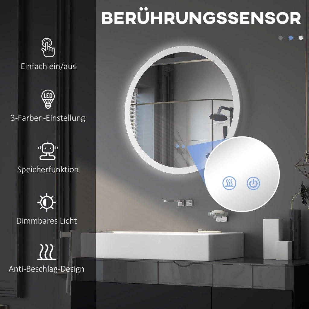 Specchio da Bagno con LED e Sensore Touch ¨C Xylo ¨C Antiappannamento