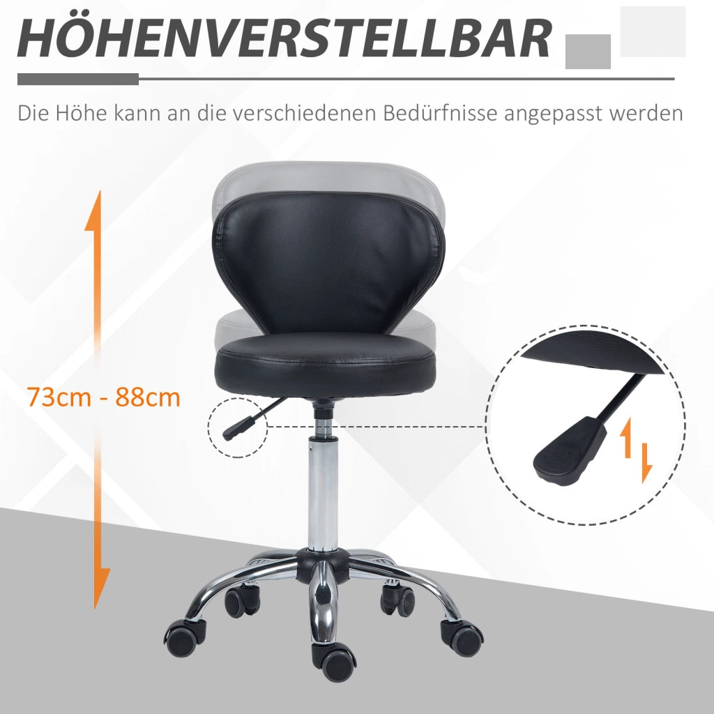 Sgabello in similpelle regolabile in altezza ¨C Minimal ¨C Nero