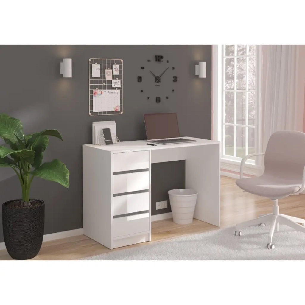 Toeletta ESTRELLA bianca senza specchio – 110 cm, 4 cassetti, stile classico