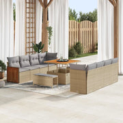 Set Divano da Giardino con cuscino 11 pcs Beige e Grigio Chiaro 3363157