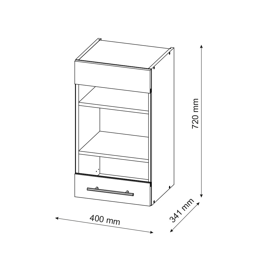 Mobile da cucina in vetro Fame-Line Rovere dorato/Bianco 40 cm Vicco