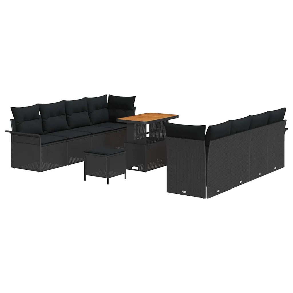Set Divano da Giardino con cuscino Nero 90 x 55 x 71 cm 3364059