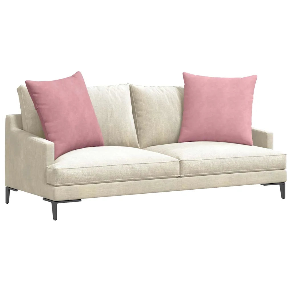 Cuscini da Divano 2 pz-Set di 2 Cuscini per Sofa Rosa 80 x 80 cm Tessuto in Cords