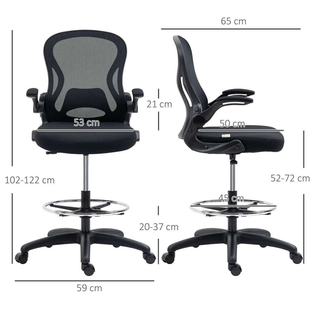 Sedia da ufficio ergonomica con poggiapiedi ¨C Xylo ¨C Altezza regolabile, 59x65x122 cm, Nero