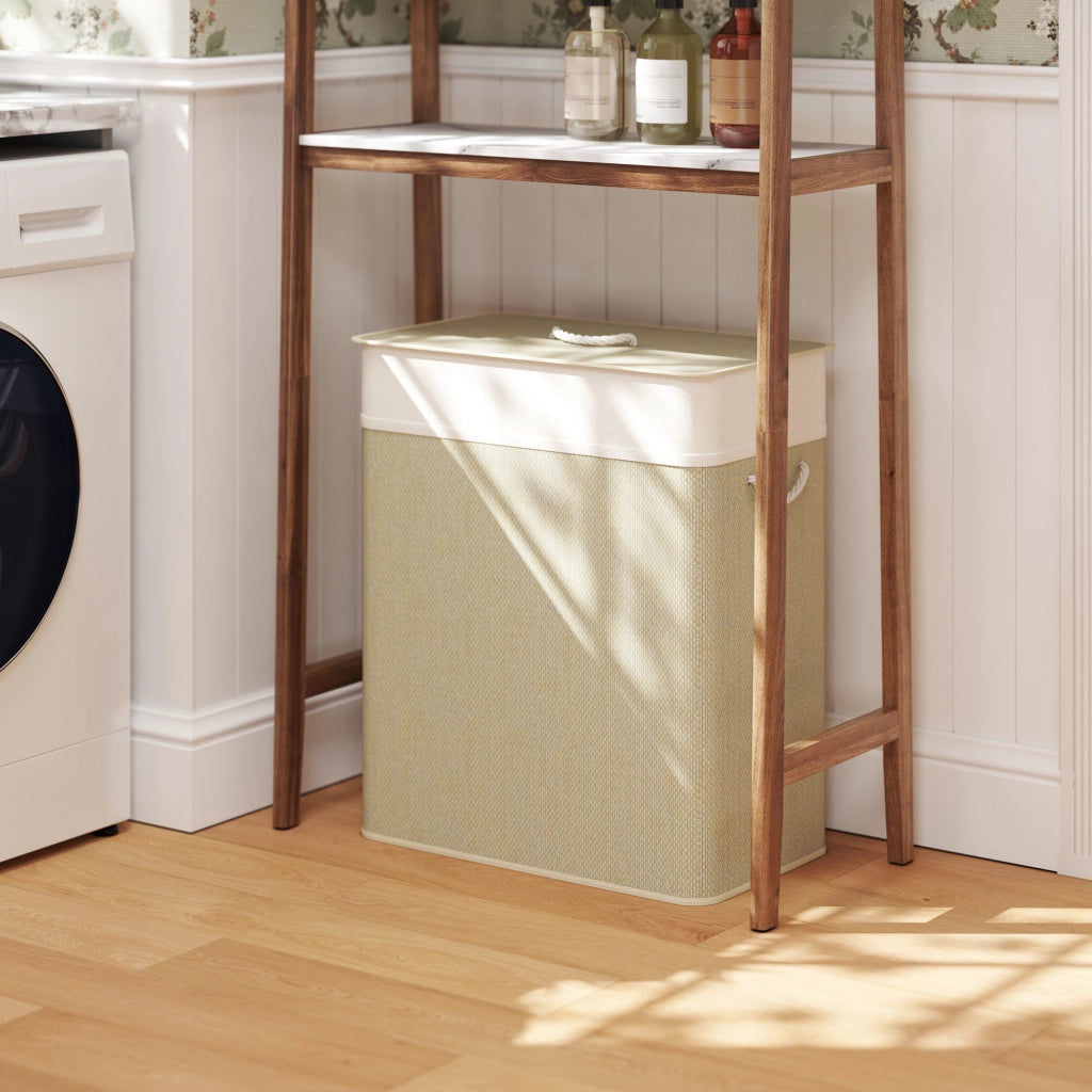 Cestino per il bucato in bamb¨´ con coperchio ¨C Minimal ¨C 100 L