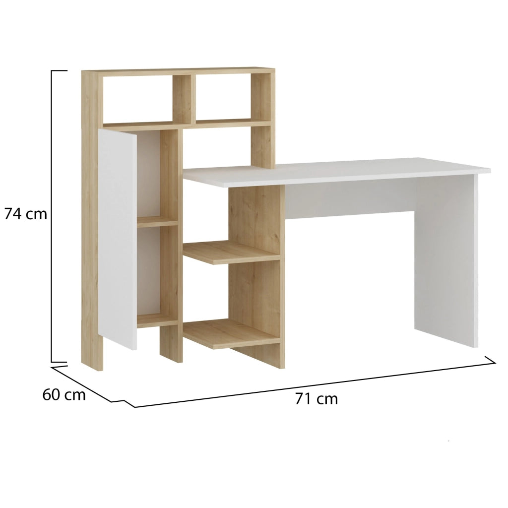 Jato, Scrivania 7 Ripiani, 71x60x74h cm Bianco