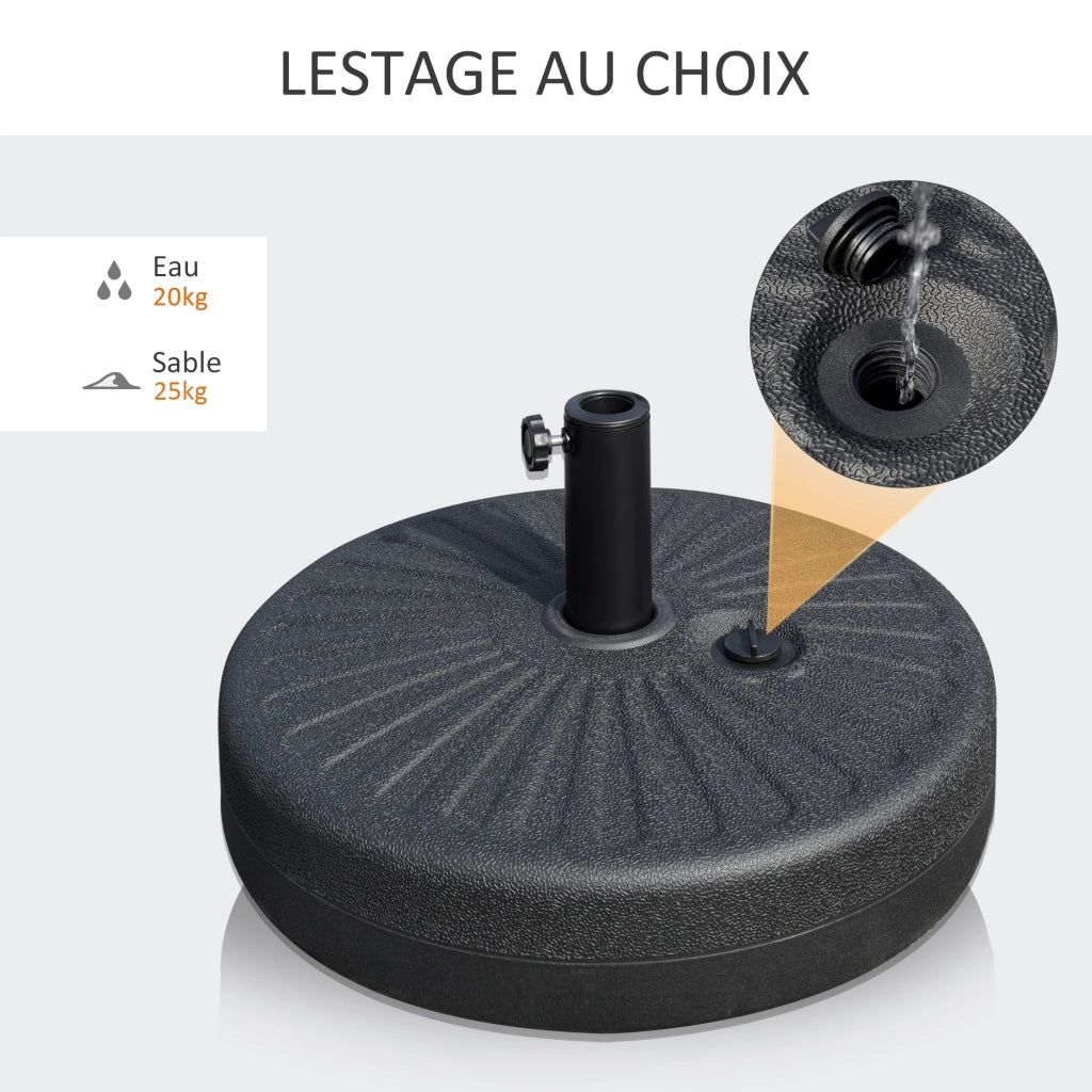 Base per Parasole Rotonda ¨C Minimal ¨C Nero 51x51x30.5 cm