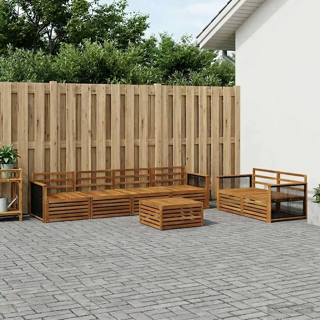 Set di divani da esterno 7 pcs Naturale 3383052