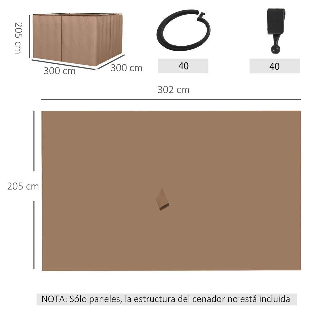 Cenador 3x2 m ¨C Minimal ¨C marrone