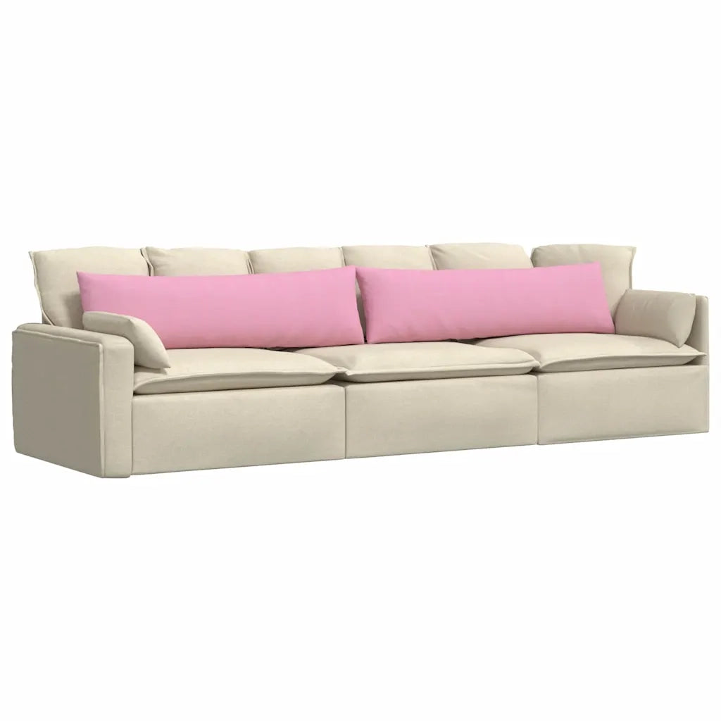 Cuscini da Divano 2 pz-Set di 2 Cuscini per Sofa Rosa 145 x 40 cm Tessuto
