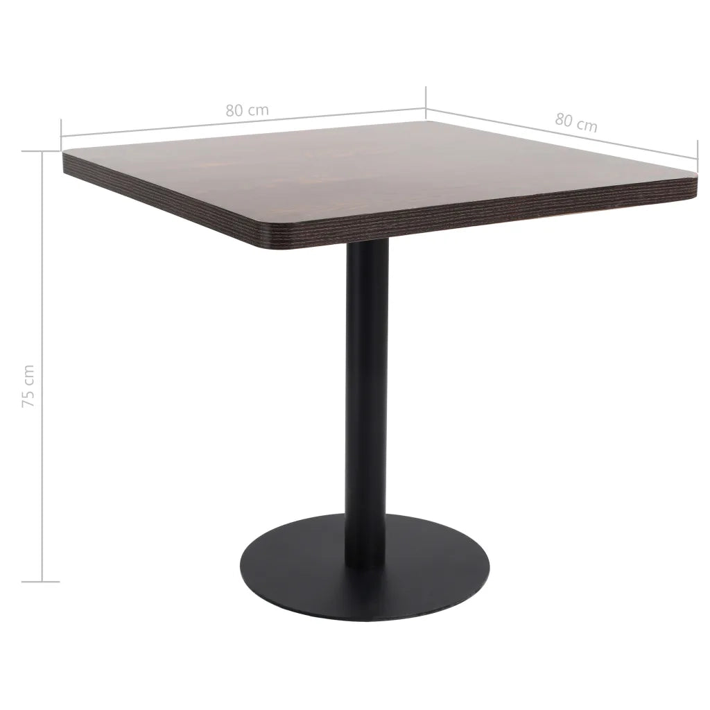Tavolo da Bistrò Marrone Scuro 80x80 cm in MDF 286434
