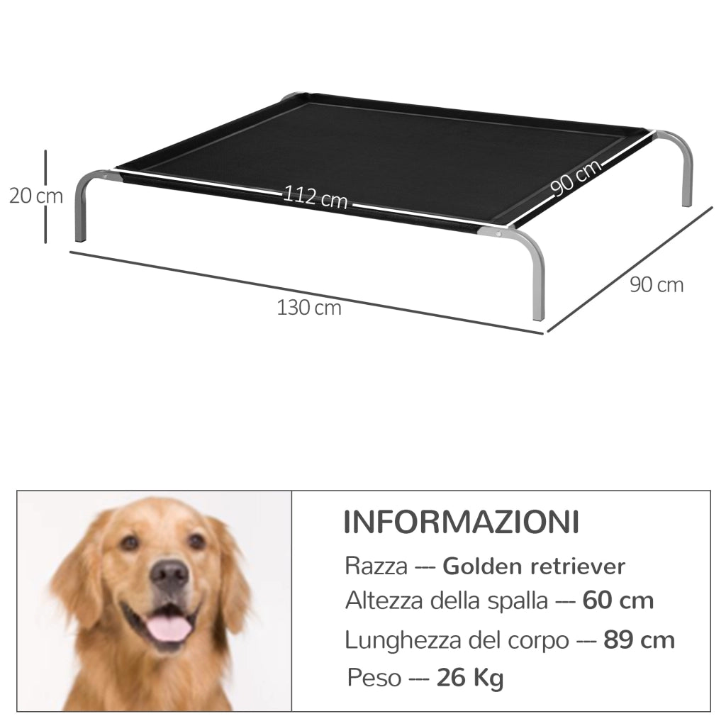 Cuccia per Cani Interno Esterno ¨C Minimal ¨C Nero 130x90x20cm