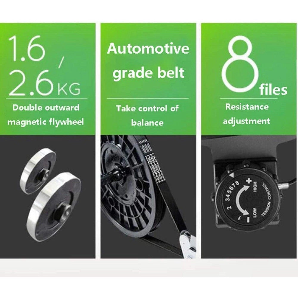 Trade Shop - Cyclette Display Lcd Regolabile Trasmissione A Cinghia Doppio Volano Magnetico -